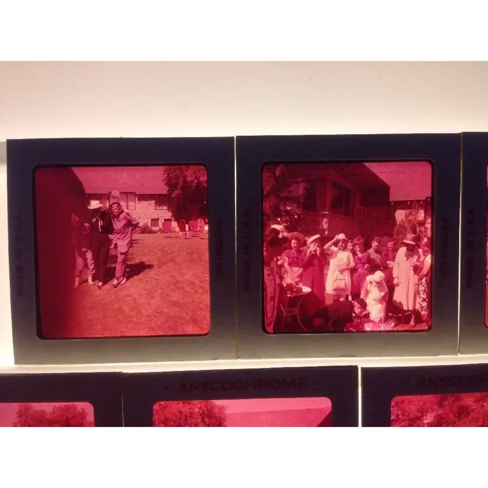 Lot 10 Vtg 1940s Halloween Costume Party Anscochrome Photographs Color Slides